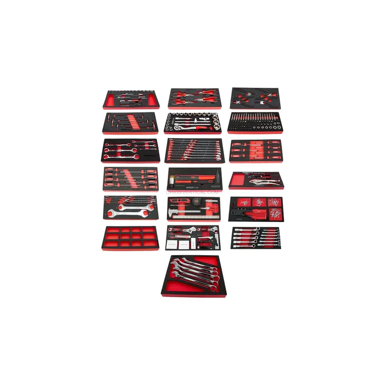 Carro de Ferramentas KROFTOOLS 14 Gavetas 327 Peças com Organização Profissional