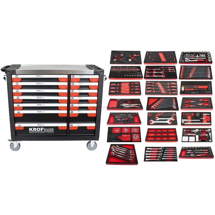 Carro de Ferramentas KROFTOOLS 14 Gavetas 355 Peças