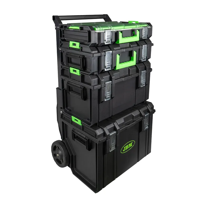 Carro de Ferramentas Modular JBM com Chave de Impacto 1/2'' 1000NM, Rebarbadora, Berbequim e Lâmpada LED