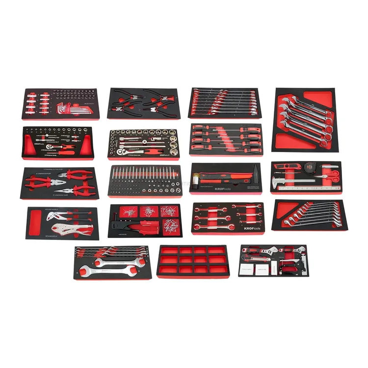 Carro de Ferramentas Vermelho KROFTOOLS 7 Gavetas 352 Peças