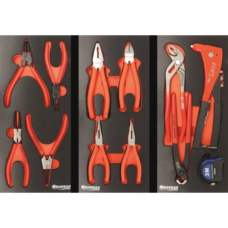 Carro de Oficina DRAKKAR 7 Gavetas com 236 Ferramentas 770x460x970mm
