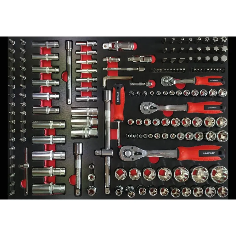Carro de Oficina DRAKKAR 7 Gavetas com 237 Ferramentas 675x450x980mm