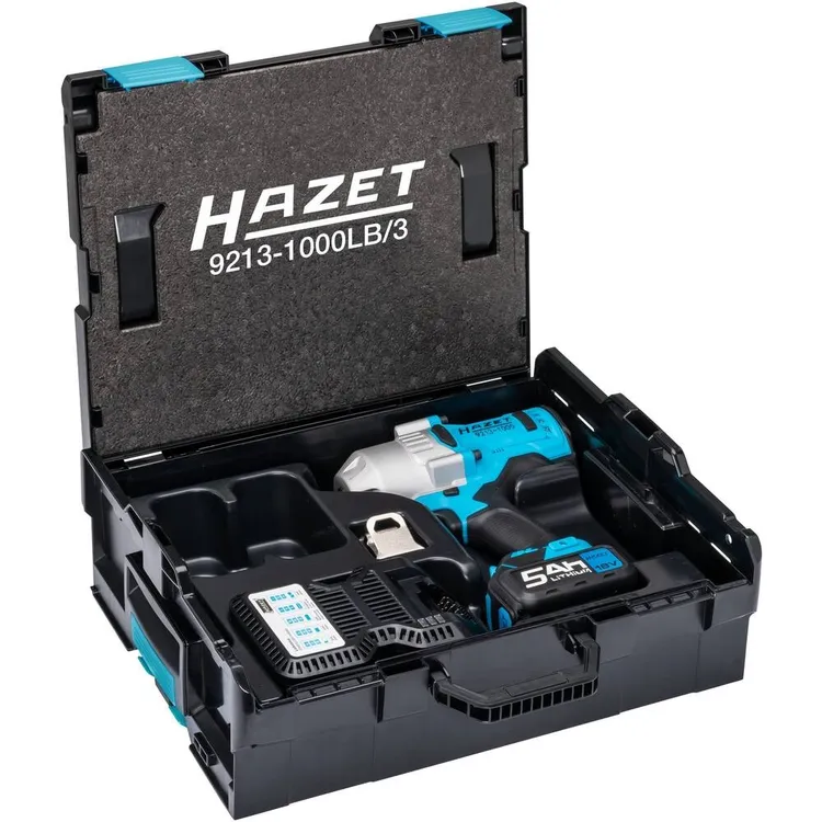 Chave de Impacto a Bateria 18V HAZET 3/4" 1000Nm com Bateria 5Ah e Carregador em L-Boxx Chave de Impacto a Bateria 18V HAZET 3/4" 1000Nm com Bateria 5Ah e Carregador em L-Boxx