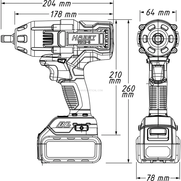 Chave de Impacto HAZET 1/2″ 18V 700Nm 2x5Ah