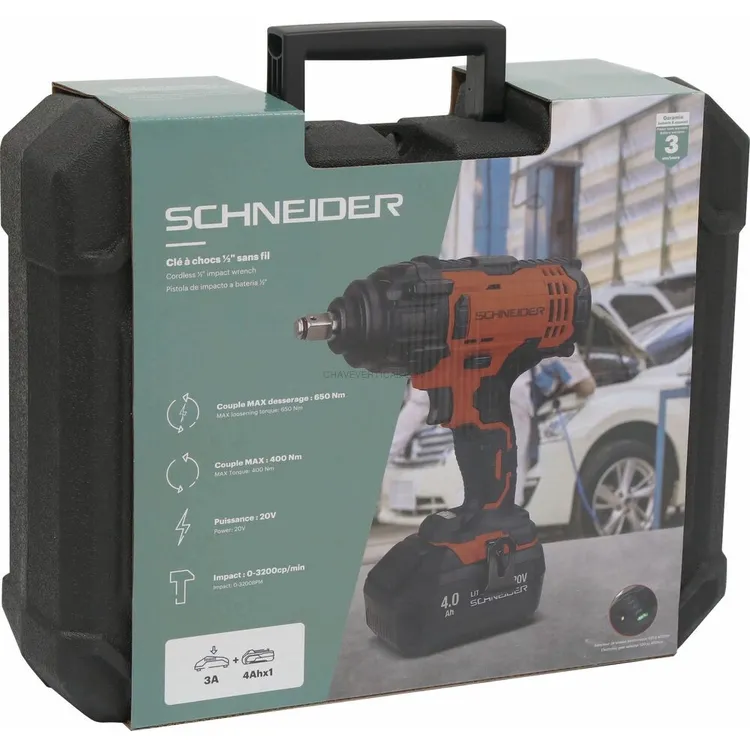 Chave de Impacto SCHNEIDER 1/2″ 20V 470/650Nm 4Ah