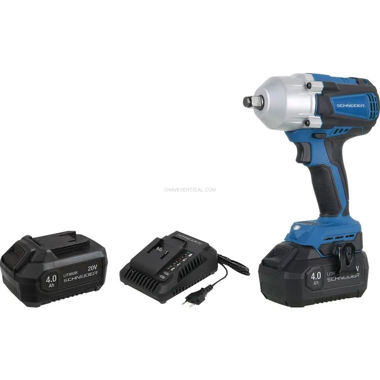 Chave de Impacto SCHNEIDER 20V 1/2″ 610/800Nm Brushless com Mala Chave de Impacto SCHNEIDER 20V 1/2″ 610/800Nm Brushless com Mala