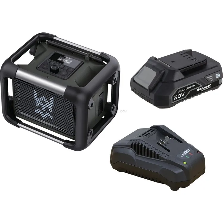 Coluna de Obra Portátil DRAKKAR 80W Bluetooth 5.0 DAB+ 2Ah Coluna de Obra Portátil DRAKKAR 80W Bluetooth 5.0 DAB+ 2Ah