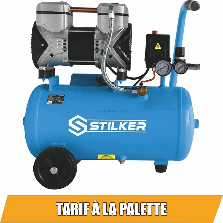 Compressor Silencioso STILKER 24L 1,5CV 230V 8bar