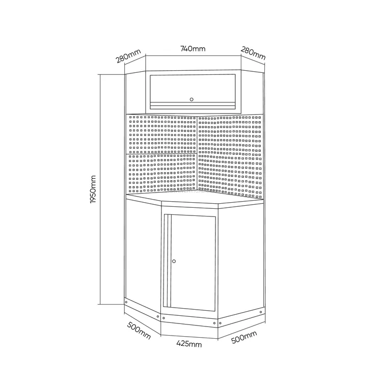 Conjunto de Mobiliário Modular de Oficina JBM 11 Peças 800x800x1950mm