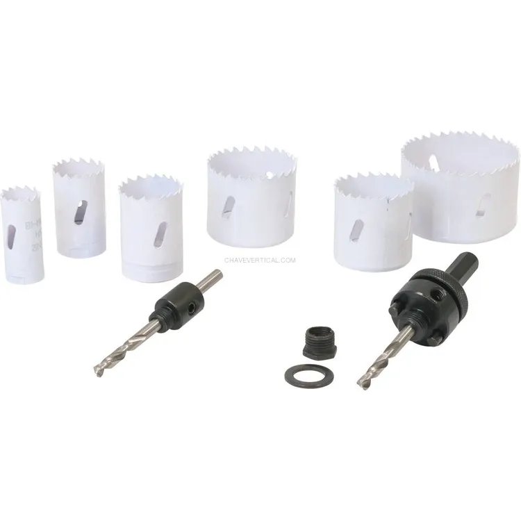 Conjunto de Serras Cranianas HSS Bi-Metal 22 a 68mm 11 Peças