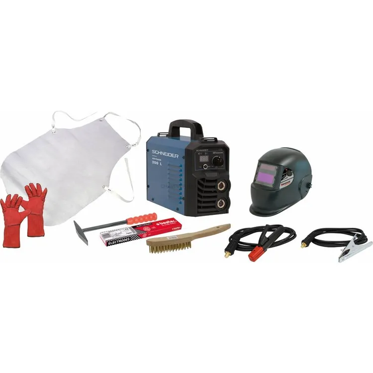 Conjunto de Soldadura SCHNEIDER Fusion 200L MMA ARC 200A com Acessórios Conjunto de Soldadura SCHNEIDER Fusion 200L MMA ARC 200A com Acessórios