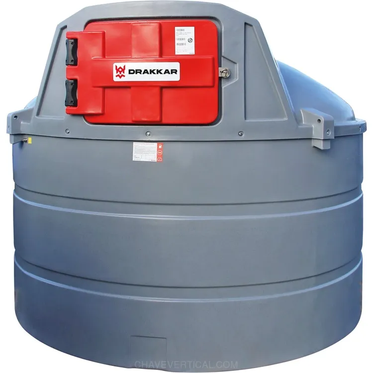 Depósito de Gasóleo PEHD 5000L Parede Dupla DRAKKAR com Armário 230V 100 l/min e Enrolador 8m