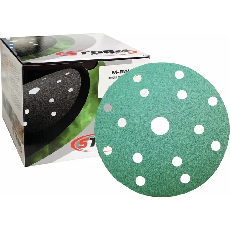 Discos Abrasivos de Velcro STORM GR80 150mm 15 Furos - Lote 100