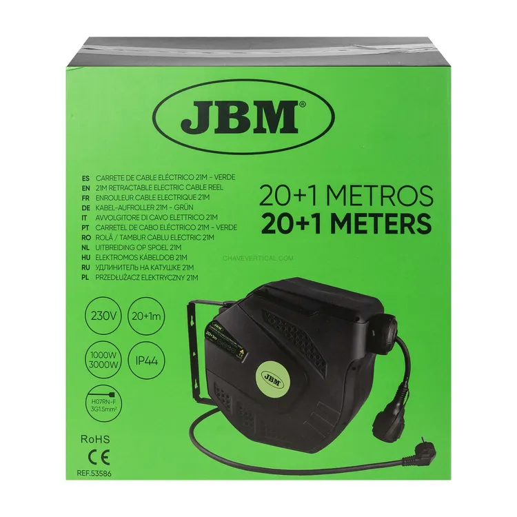 Enrolador de Cabo Elétrico JBM 21m 230V