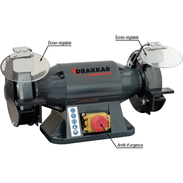 Esmeriladora de Bancada DRAKKAR 230V 520W 150mm Mó/Mó