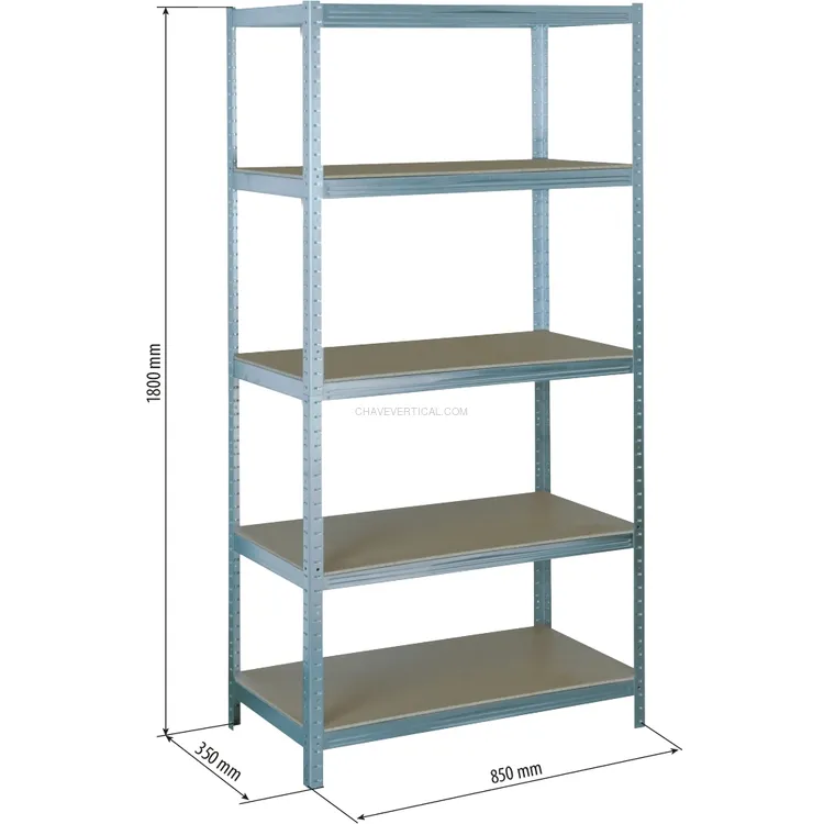 Estante Metálica STILKER 5 Prateleiras 1800x850x350mm 1250kg