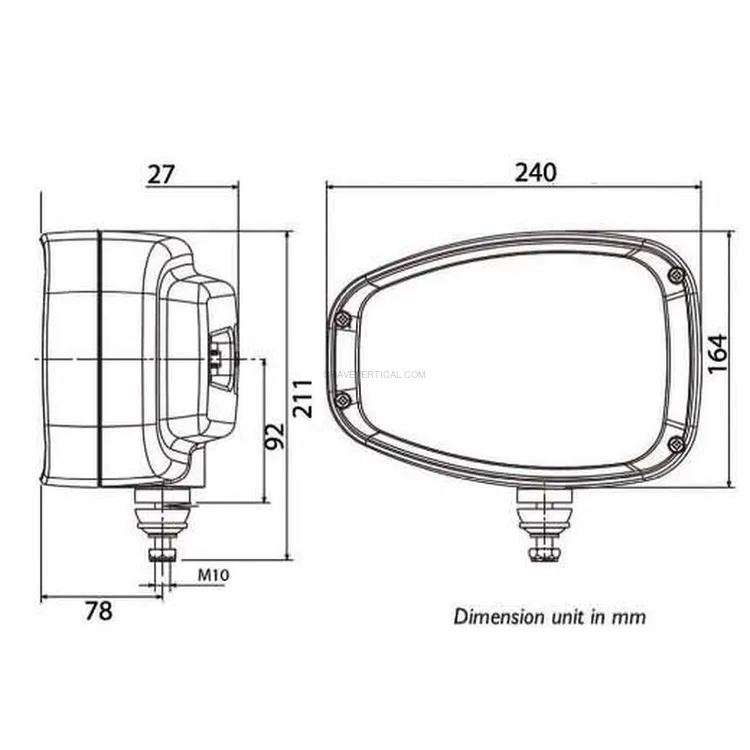Farol Dianteiro LED 12/24V ABL 5 Funções Pisca Esquerdo Homologado