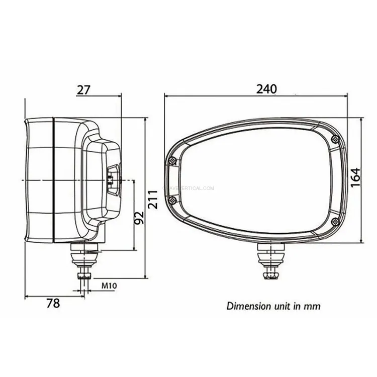 Farol Dianteiro LED ABL 12/24V 5 Funções Pisca Direito Homologado