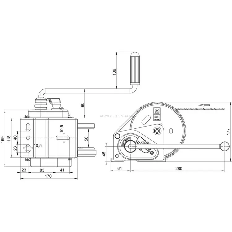 Guincho de Tração Manual AL-KO 900kg com Travão Automático