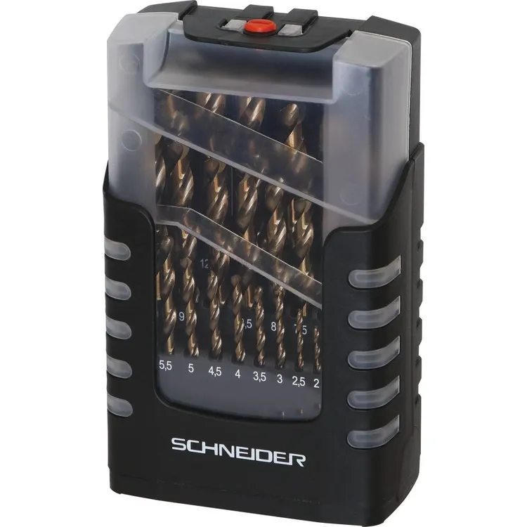Jogo de 25 Brocas Metal HSS Cobalto SCHNEIDER 1-13mm