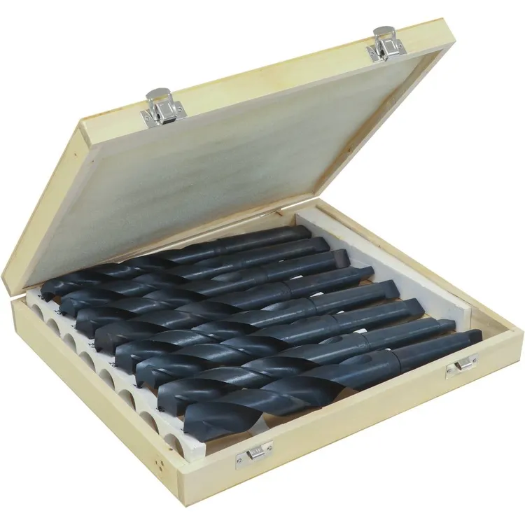 Jogo de 8 Brocas HSS Rectificadas DRAKKAR 24 a 31mm Cone Morse CM3