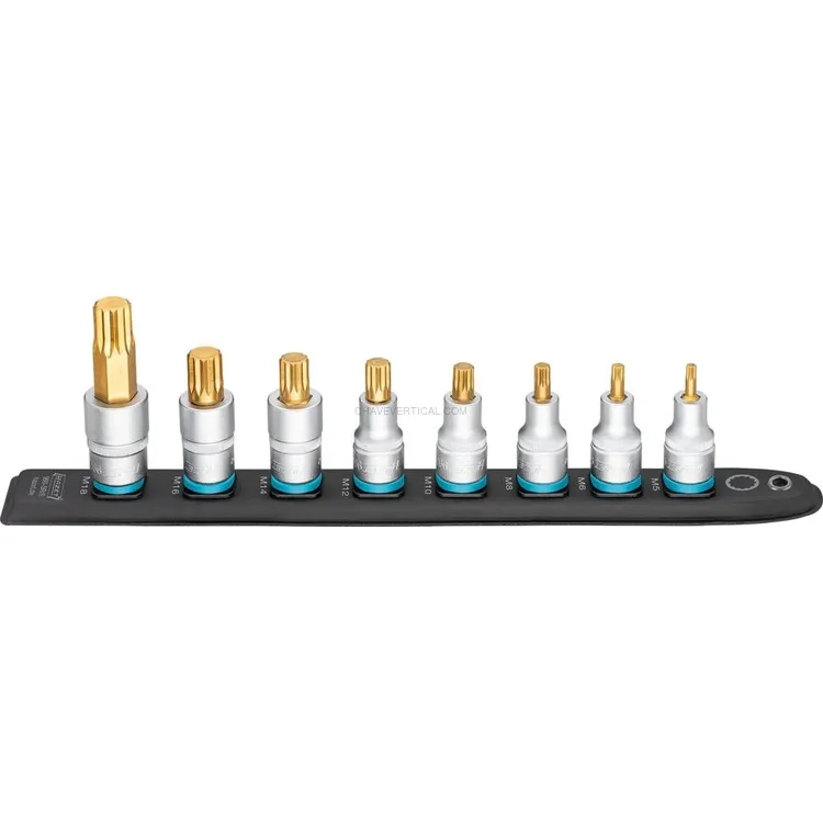 Jogo de 8 Chaves de Caixa com Ponta Torx 1/2″ HAZET em Suporte Magnético Jogo de 8 Chaves de Caixa com Ponta Torx 1/2″ HAZET em Suporte Magnético