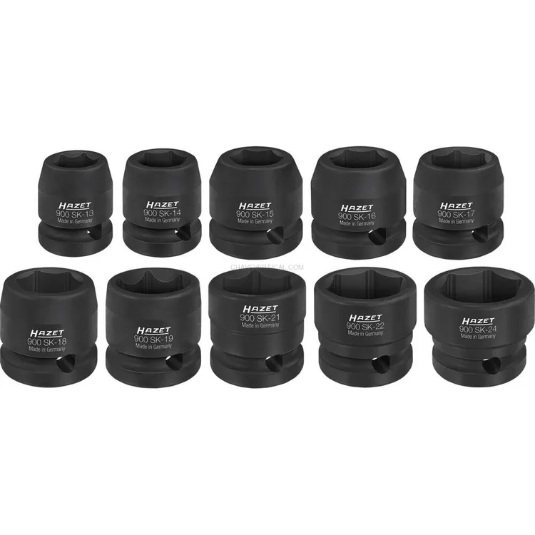 Jogo de Chaves de Caixa de Impacto HAZET 1/2″ 10 Peças