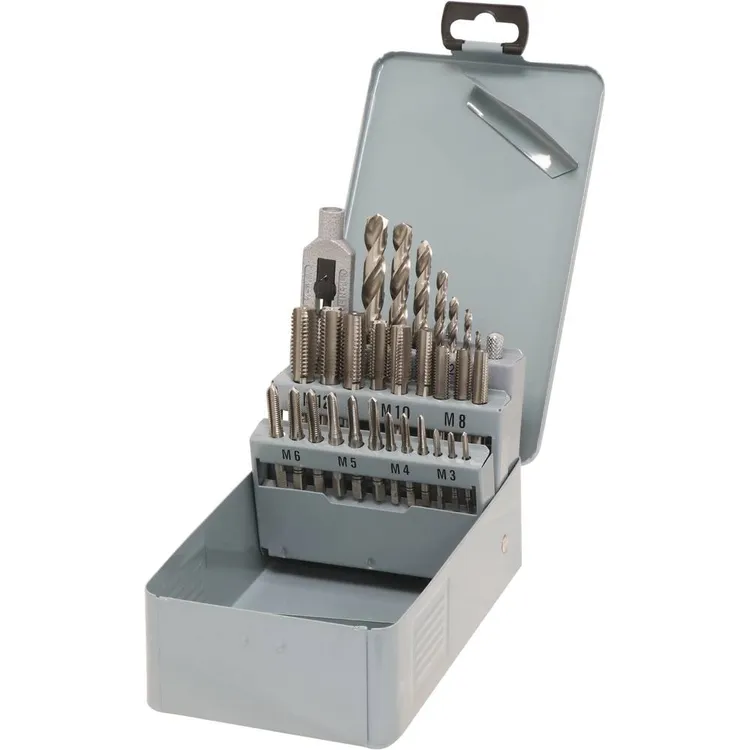 Jogo de Machos e Brocas DRAKKAR M3 a M12 29 Peças