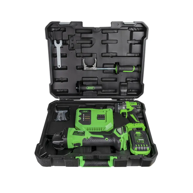 Kit de Berbequim Percutor e Rebarbadora a Bateria JBM 20V 4.0Ah com Maletim