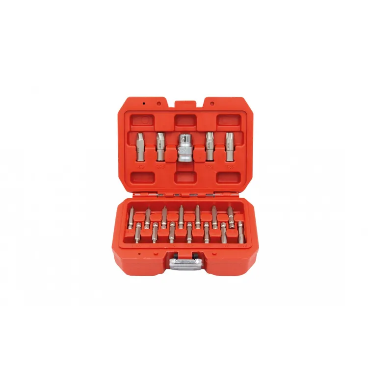Kit Extrator de Perfis Danificados Torx/Hex 19 Peças KROFTOOLS Kit Extrator de Perfis Danificados Torx/Hex 19 Peças KROFTOOLS