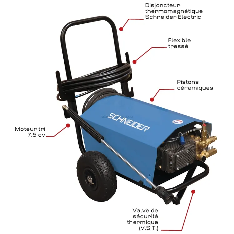 Lavadora de Alta Pressão Água Fria SCHNEIDER 380V 200 bar 15 l/min