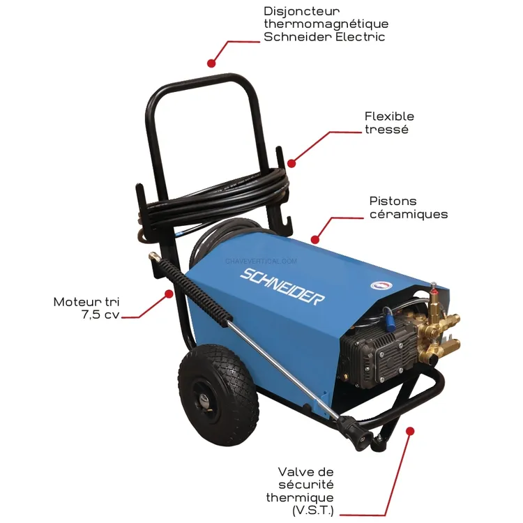 Lavadora de Alta Pressão Água Fria SCHNEIDER 380V 21 l/min 150 bar 5.5kW