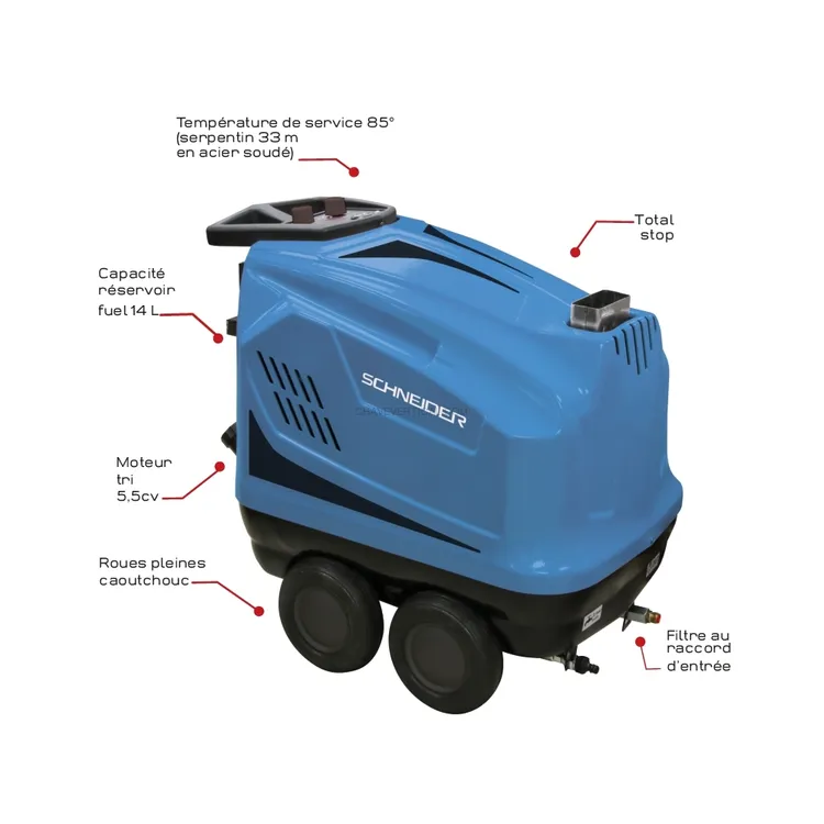 Lavadora de Alta Pressão Água Quente SCHNEIDER 380 V 160 bar 14 L/min