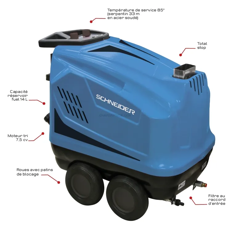 Lavadora de Alta Pressão Água Quente SCHNEIDER 380 V 200 bar 15 L/min