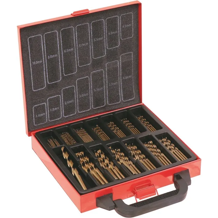 Mala Metálica DRAKKAR com 120 Brocas para Metal HSS 5% Cobalto M35 1-10mm