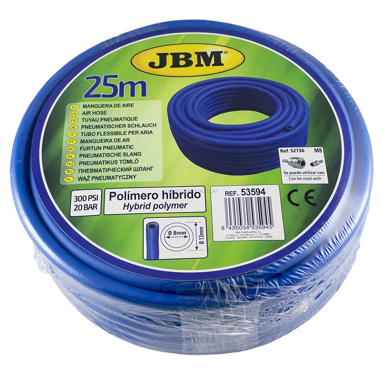 Mangueira de Ar Comprimido JBM Polímero Híbrido 8x13mm 25m