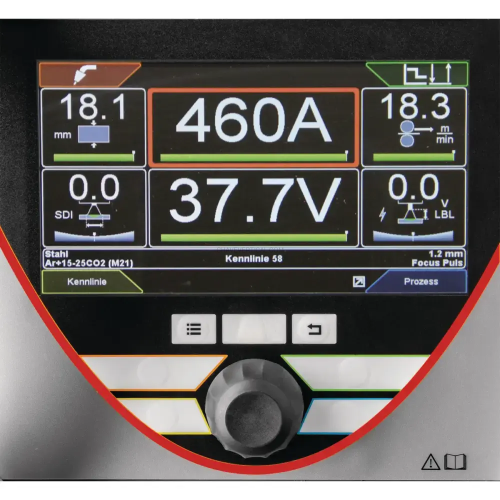 Máquina de Soldar MIG/MAG C.RAFTWELD CRAFT-PULSE 450 WS C/ Carrinho E Painel de Controlo Em Cima