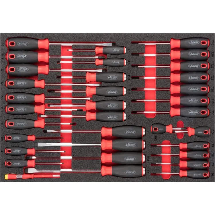 Módulo de Espuma VIGOR 34 Chaves de Fendas 563x393mm