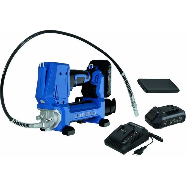 Pack Bomba de Massa SCHNEIDER 20V 690bar 110-170g/min 2x2Ah + Power Bank 10K