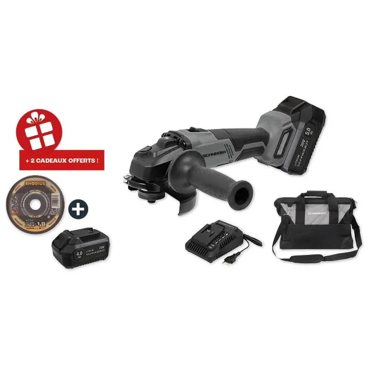 Pack Rebarbadora Brushless SCHNEIDER 125mm 20V 5Ah + 4Ah Pack Rebarbadora Brushless SCHNEIDER 125mm 20V 5Ah + 4Ah