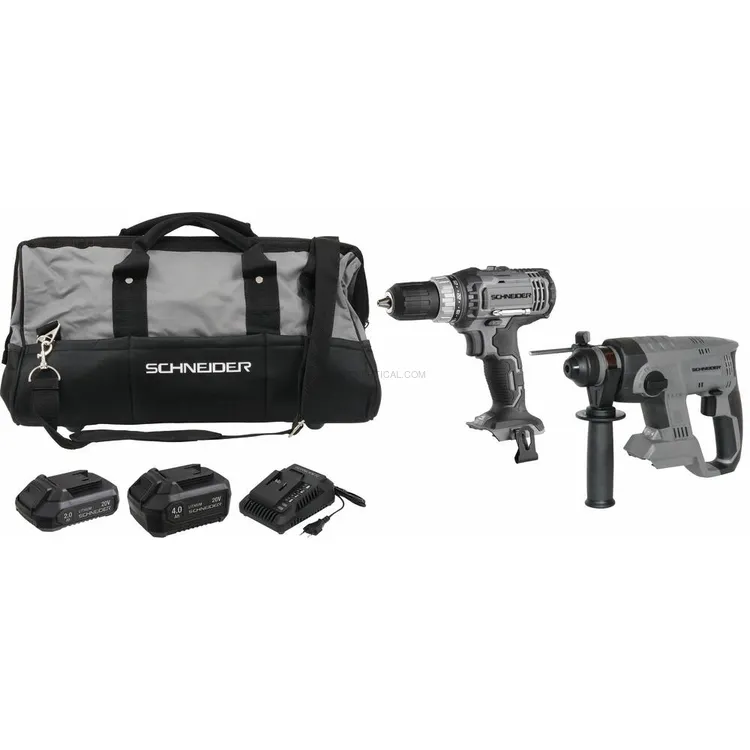 Pack SCHNEIDER 20V Berbequim 35Nm + Martelo Perfurador 2,2J + 2 Baterias