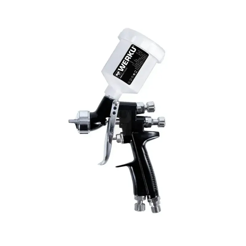Pistola de Pintura por Gravidade para Retoques WERKU HVLP-III 0.8mm 125ml Pistola de Pintura por Gravidade para Retoques WERKU HVLP-III 0.8mm 125ml