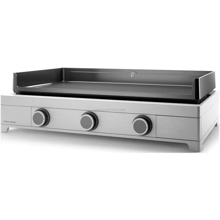 Plancha a Gás FORGE ADOUR Modern 75 Inox 3 Queimadores 6000W Plancha a Gás FORGE ADOUR Modern 75 Inox 3 Queimadores 6000W