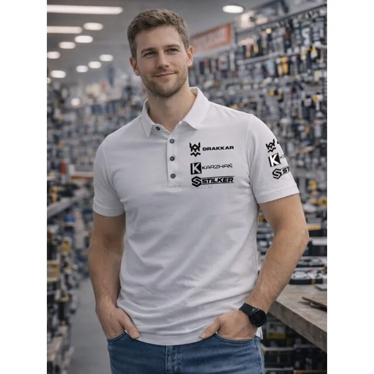 Polo DRAKKAR Branco Tamanho L Homem