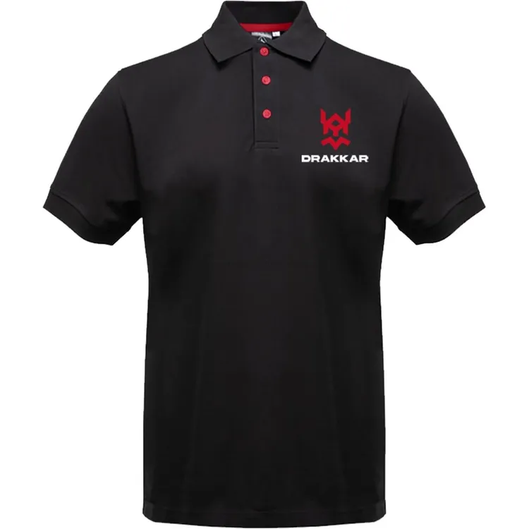 Polo DRAKKAR Preto Tamanho XXL Homem com Logo Vermelho Polo DRAKKAR Preto Tamanho XXL Homem com Logo Vermelho