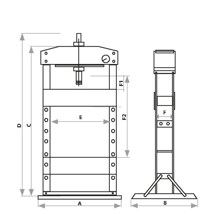 Prensa de Oficina Manual e Pneumática DRAKKAR 30T