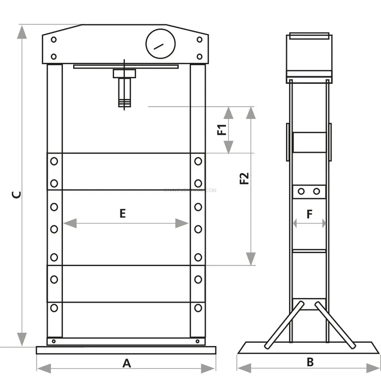 Prensa de Oficina Manual e Pneumática DRAKKAR 45T