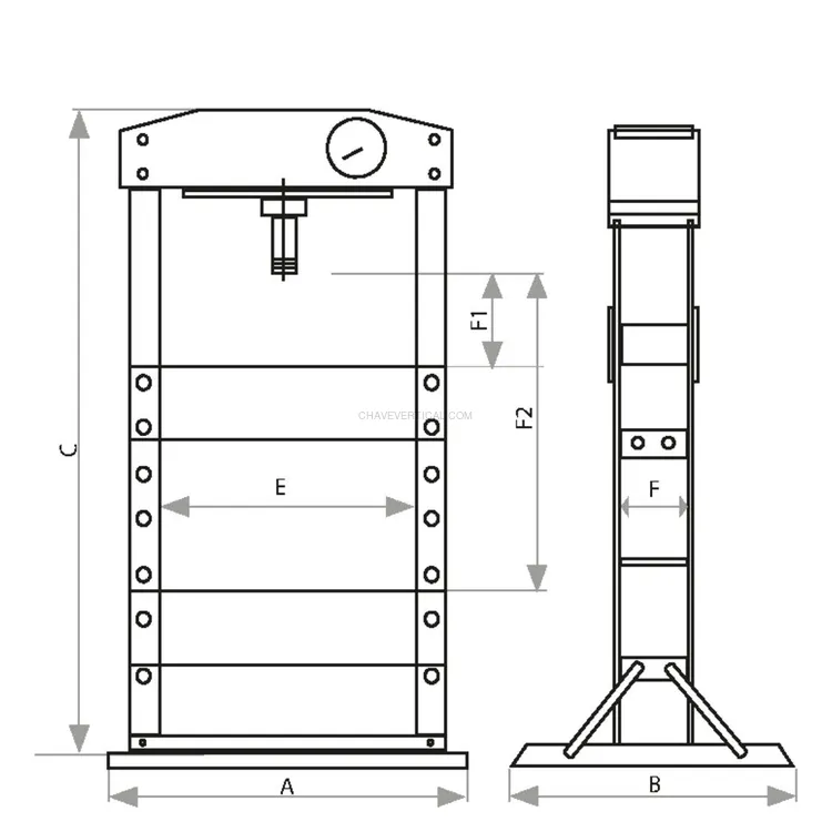 Prensa de Oficina Manual e Pneumática DRAKKAR 50T