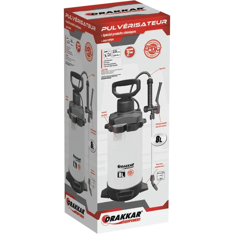 Pulverizador Manual DRAKKAR 8 L Lança 1,80 m EPDM