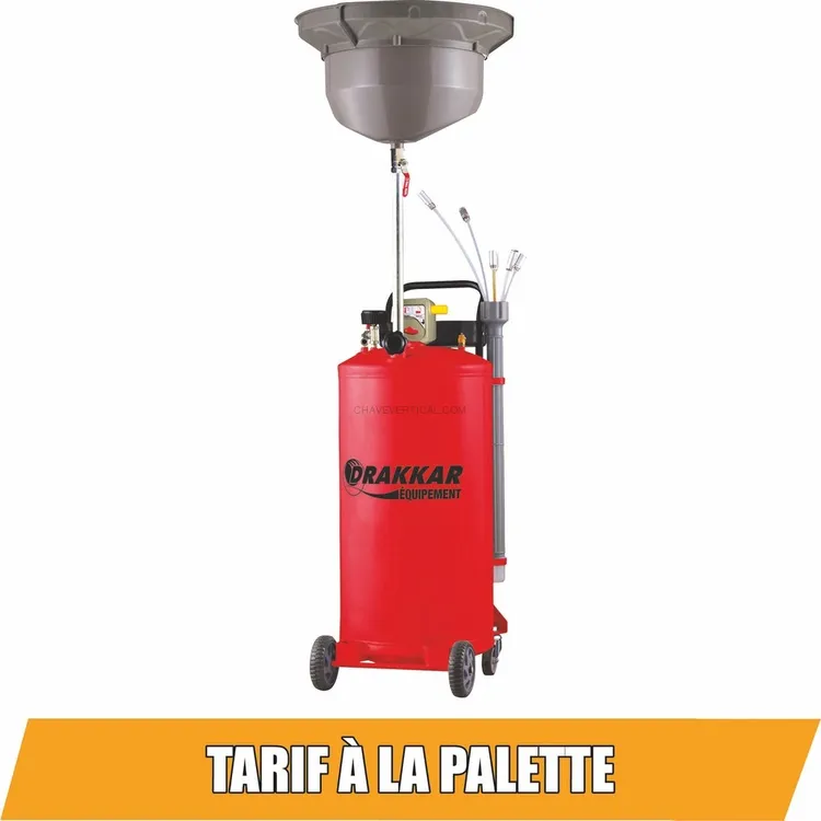 Recuperador de Óleo Pneumático DRAKKAR 80L por Gravidade e Aspiração Recuperador de Óleo Pneumático DRAKKAR 80L por Gravidade e Aspiração